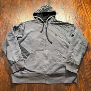 Vintage Y2K Gotcha Hoodie Mens Large Gray Full Zip‎ Sherpa Lined Skater Surf